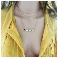 Accessories Pin Digital Pendant Multilayer Clavicle Chain Fashion Popular Necklace Women main image 1