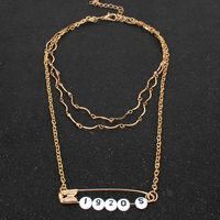 Accessories Pin Digital Pendant Multilayer Clavicle Chain Fashion Popular Necklace Women main image 3
