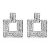 Fashion Geometric Square Alloy Diamond Earrings main image 4