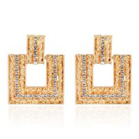 Fashion Geometric Square Alloy Diamond Earrings main image 5