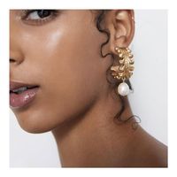 Fashionable Simple Imitation Pearl Earrings With Irregular Earrings main image 1