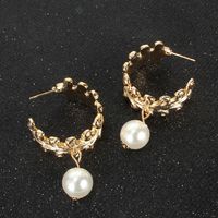 Fashionable Simple Imitation Pearl Earrings With Irregular Earrings main image 3
