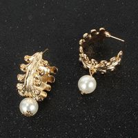 Europäischer Und Amerikanischer Schmuck Mode Einfache Nachahmung Perlen Ohrringe Persönlichkeit Unregelmäßige Ohrringe Ohrringe F4190 main image 4