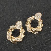 Europäische Und Amerikanische Mode Modeschmuck Mode Diamant Runde Knopf Ohrringe Ohrringe Frauen Erings F4220 main image 3