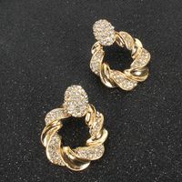 Europäische Und Amerikanische Mode Modeschmuck Mode Diamant Runde Knopf Ohrringe Ohrringe Frauen Erings F4220 main image 4