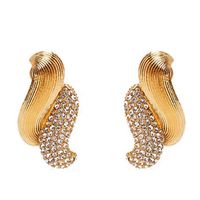 Zr Neue Einfache Legierung Diamant Ohrringe Temperament Kreative Ohrringe Ohrringe Weibliche Einteilige Generation F4210 main image 1