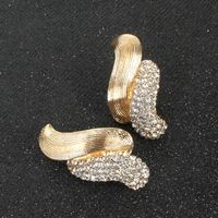 Zr Neue Einfache Legierung Diamant Ohrringe Temperament Kreative Ohrringe Ohrringe Weibliche Einteilige Generation F4210 main image 3