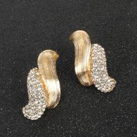 Zr Neue Einfache Legierung Diamant Ohrringe Temperament Kreative Ohrringe Ohrringe Weibliche Einteilige Generation F4210 main image 5