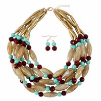 New Fashion Resin Two-tone Necklace Jewelry Wholesale main image 1