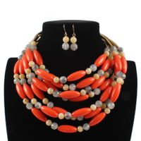 New Fashion Resin Two-tone Necklace Jewelry Wholesale main image 4