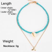New Turquoise Rice Beads Natural Conch Shell Short Neck Necklace Handmade Necklace Women main image 3