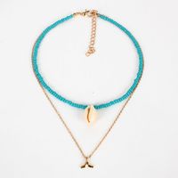 New Turquoise Rice Beads Natural Conch Shell Short Neck Necklace Handmade Necklace Women main image 4