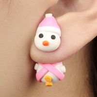 Christmas Series Products Cute Soft Clay Little Snowman Handmade Earrings main image 1