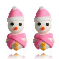 Christmas Series Products Cute Soft Clay Little Snowman Handmade Earrings main image 3