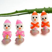 Christmas Series Products Cute Soft Clay Little Snowman Handmade Earrings main image 4