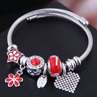 Moda Metal Simple Flor Brillante Amor Colgante Multi-elemento Accesorio Pulsera main image 4