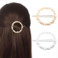 Korean Fashion Simple Frosted Circle Star Barrette Headdress Spring Clip Jewelry main image 1