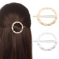 Korean Fashion Simple Frosted Circle Star Barrette Headdress Spring Clip Jewelry main image 2