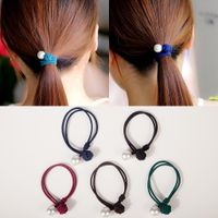 Korean Hair Accessories Headband Big Pearl Double Knotted Rubber Band Hair Accessories Wholesale main image 1