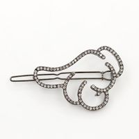 New Korean Jewelry Thumb Hairpin Diamond Korean Wild Simple Rhinestone Hollow Edge Clip main image 3