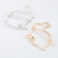 Qingwen Ventes Directes D'usine Simple Creux En Métal Mignon Lapin Petite Barrette Vente Chaude Cheveux Accessoires Bande Dessinée Côté Clip main image 3