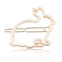 Simple Hollow Metal Cute Bunny Hair Clip Hot Hair Accessories Cartoon Edge Clip main image 6