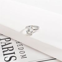 Fashion Zircon Ring Temperament Four Claw Oval Micro Inlaid Zircon Wedding Ring main image 6