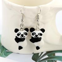 Three-dimensional Realistic Cute Panda Handmade Soft Clay Animal Earrings main image 3