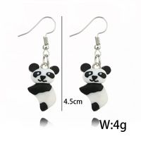 Three-dimensional Realistic Cute Panda Handmade Soft Clay Animal Earrings main image 5