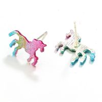 Neue Produkte Europäische Und Amerikanische Stil Kleine Frische Farbe Pony Ohrringe Tier Ohrringe Glitzer Pony Ohrringe Frauen Schmuck main image 3