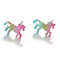 Neue Produkte Europäische Und Amerikanische Stil Kleine Frische Farbe Pony Ohrringe Tier Ohrringe Glitzer Pony Ohrringe Frauen Schmuck main image 6