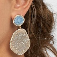 Frosted Alloy Earrings With Diamonds main image 1