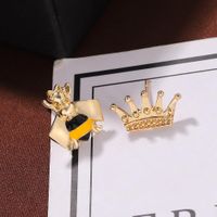 New Metal Jewelry Crown Bee Asymmetric Earrings Alloy Earrings main image 5