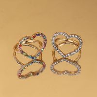 Heart-shaped Ring With Alloy Diamonds main image 2