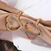 2019 Coréenne Nouvelle Alliage Diamant En Forme De Coeur Anneau De Mode Tous-match Bracelet Hippie Même Style Accessoires Accessoires Mixte Lot main image 3