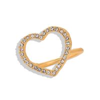 Heart-shaped Ring With Alloy Diamonds main image 6
