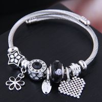 Fashion Metal Simple Flower Bright Love Pendant Multi-element Accessory Bracelet sku image 1