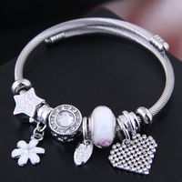Fashion Metal Simple Flower Bright Love Pendant Multi-element Accessory Bracelet sku image 3