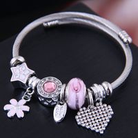 Fashion Metal Simple Flower Bright Love Pendant Multi-element Accessory Bracelet sku image 4