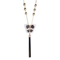 Korean Crystal Diamond Clavicle Chain Butterfly Pendant New Exaggerated Tassel Sweater Chain main image 6