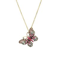 Européen Et Américain Rétro Style Papillon Diamant Pendentif Collier De Femmes De Mode Creative Amovible Broche Accessoires Ts00276 main image 2