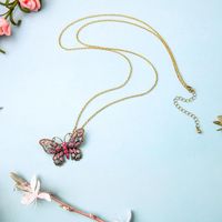 Vintage Butterfly Diamond Pendant Necklace Female Fashion Creative Detachable Brooch Accessory main image 6