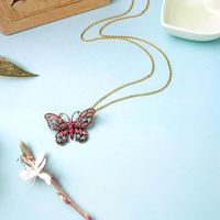 Vintage Butterfly Diamond Pendant Necklace Female Fashion Creative Detachable Brooch Accessory main image 4