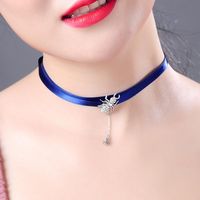 Korean Ribbon Necklace Diamond Choker Collar Female Long Necklace main image 5