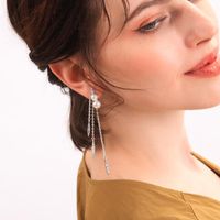 Lange Kreative Perlen-quasten-diamant-ohrringe Ohrringe Weibliche Europäische Und Amerikanische Mode Temperament Zeigt Dünnes Gesicht Ohrringe Ed01964d main image 5