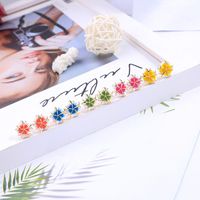 S925 Silver Pin Earrings Fashion Enamel Glaze Earrings Girl Cute Macarons Flower Earrings main image 1