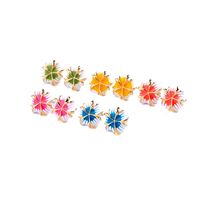 S925 Silver Pin Earrings Fashion Enamel Glaze Earrings Girl Cute Macarons Flower Earrings main image 4