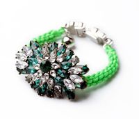 Vintage Crystal Flowers Handmade Woven Bracelet Fashion Jewelry Wholesale main image 3