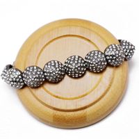 Black Round Alloy Full Diamond Bracelet Women's Wholesale Bracelet main image 4