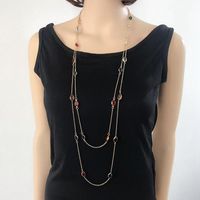 Color Resin Necklace Length Color Resin Beads Suit Necklace Sweater Chain main image 1